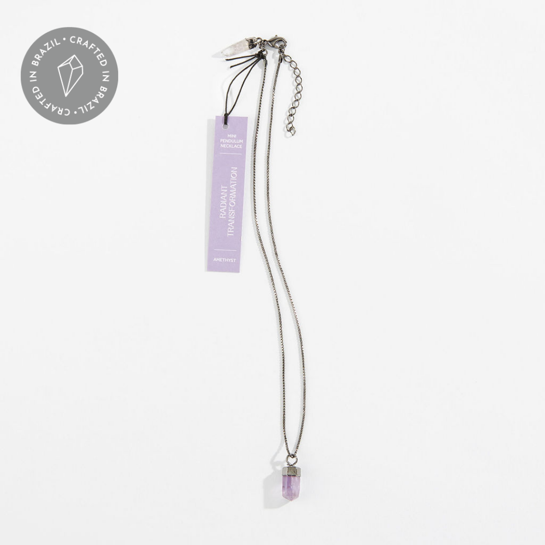 Mini Pendulum Necklace: Amethyst