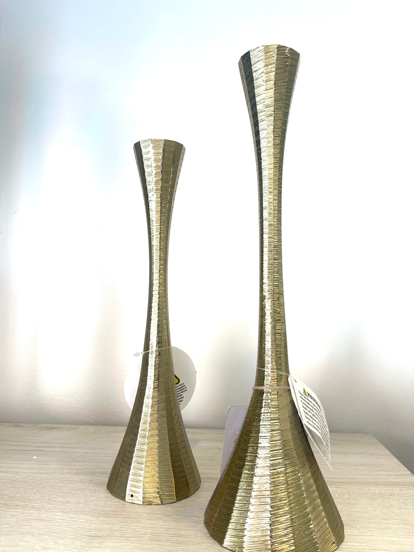 Gold Metal Tall Candle Holder