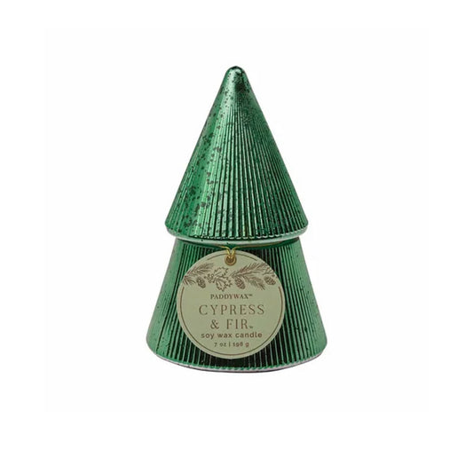 Paddywax Holiday Range Green Stacked Christmas Tree Candle - Cypress & Fir