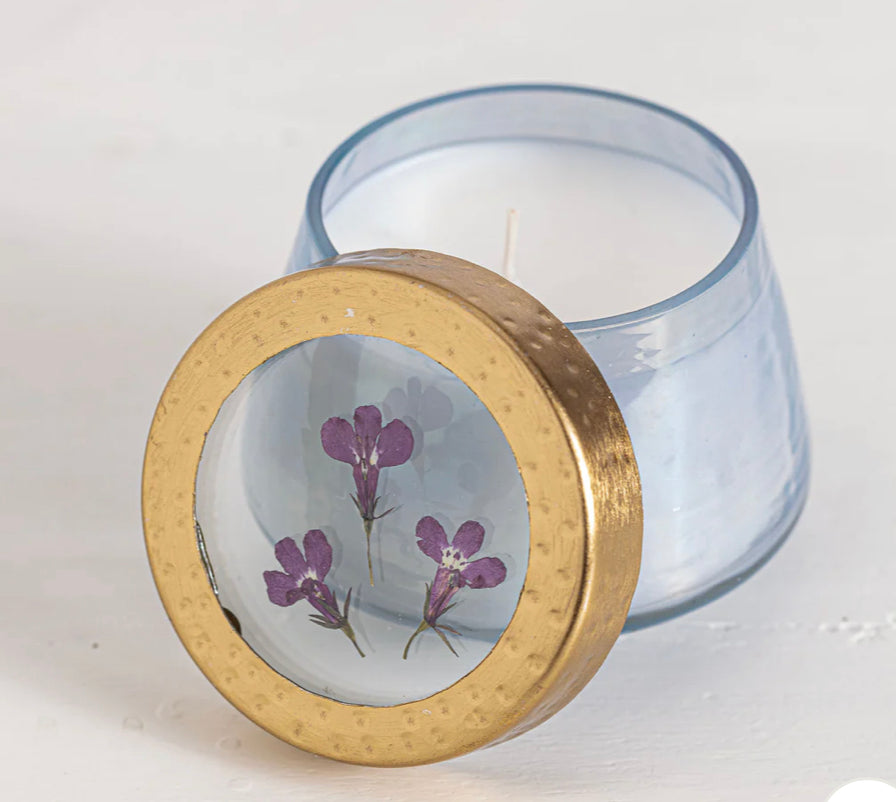 Rose Rings - BERRY FIG SMALL WATERCOLOR PRESSED FLORAL CANDLE