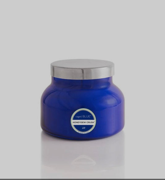 Capri Blue - 8 Oz Honeydew Crush Fragrance Blue Candle Jar