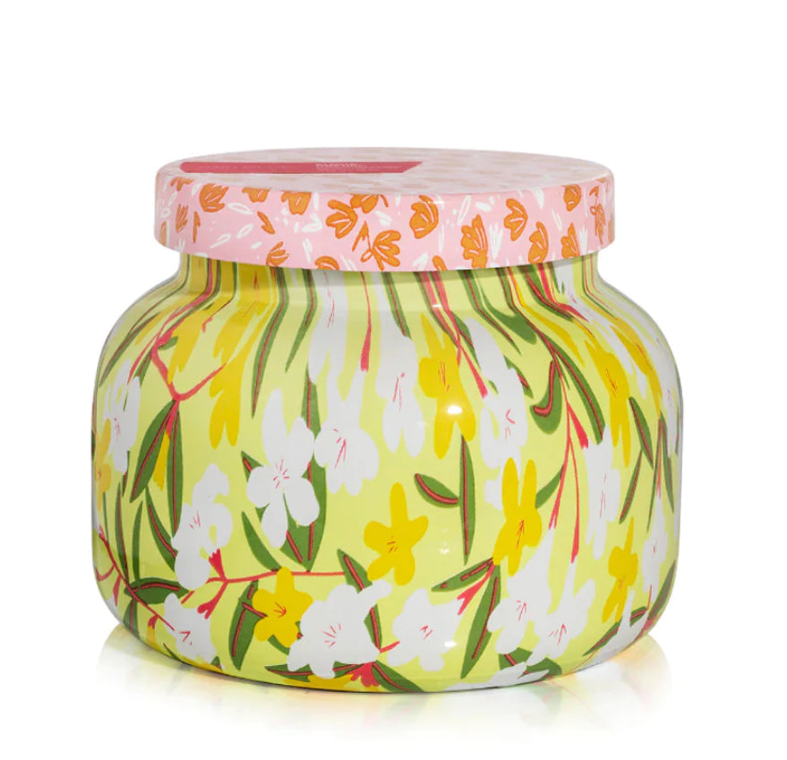 Capri BLUE- Aloha Orchid Pattern Play Signature Jar, 19 oz