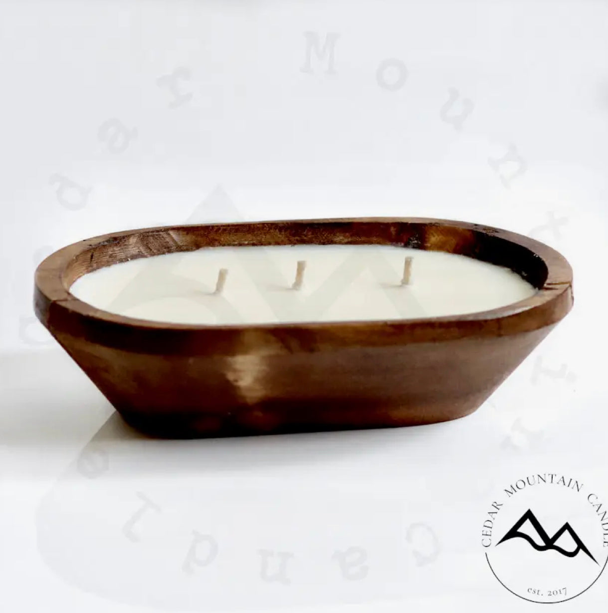 Cedar Mountain Candle - Vanilla Bean Noel - 3 Wick Natural Wood Dough Bowl