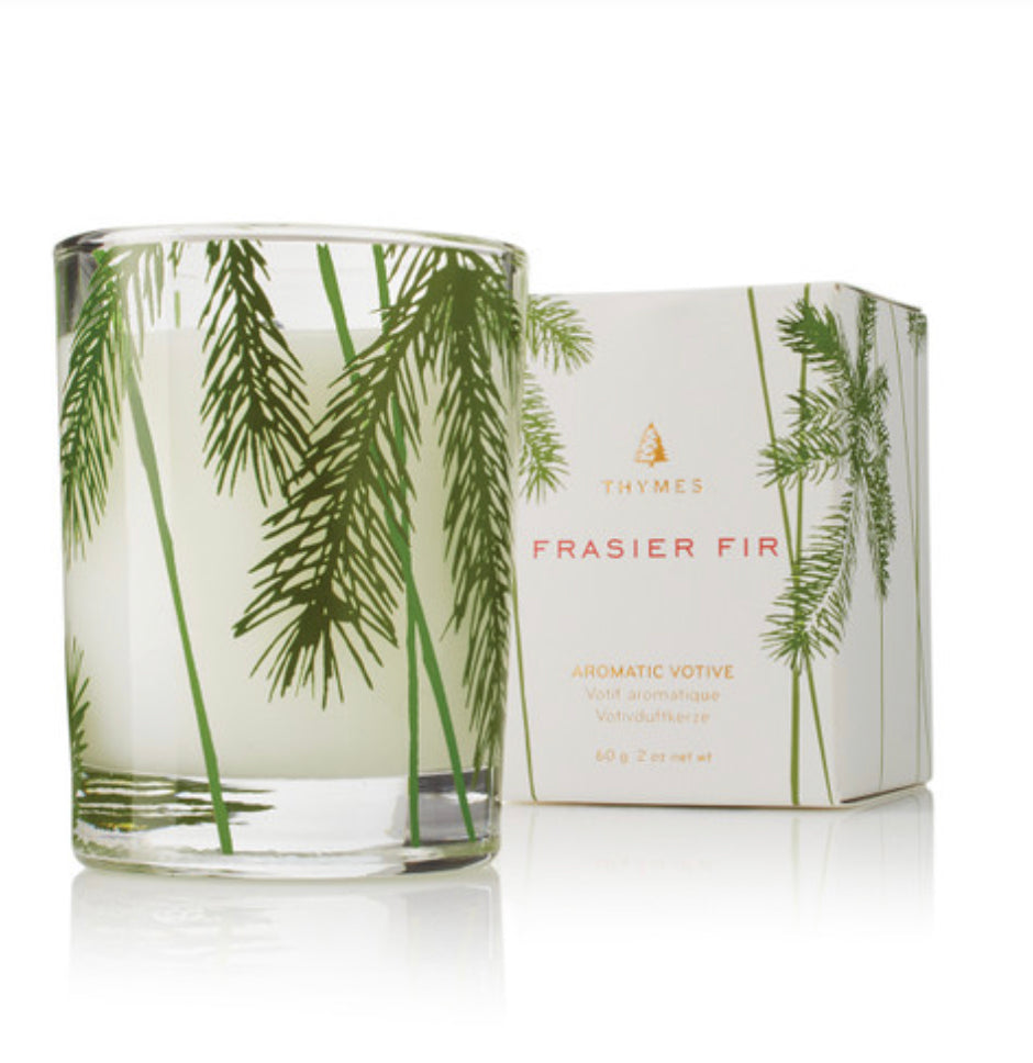 Thymes - Frasier Fir 2oz Votive Candle Pine Needle design