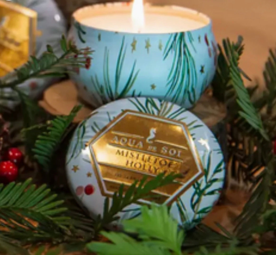 SOI- MISTLETOE AND HOLLY 9oz Tin