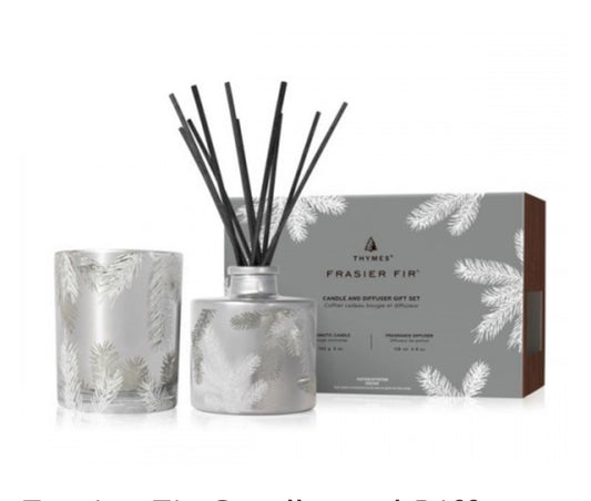 Thymes - Frasier Fir Statement Candle & Diffuser Gift set