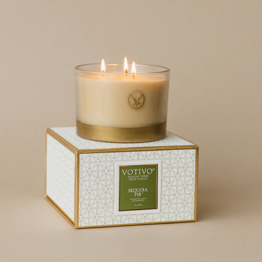 Votivo - Holiday 3 Wick Candle-Sequoia Fir