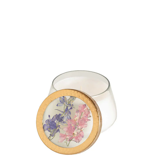 Rosy Rings - ROMAN LAVENDER SMALL PRESSED FLORAL CANDLE