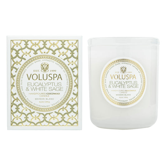 Voluspa - Eucalyptus and White Sage Classic 9.5oz Candle